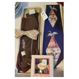 2 pair of vintage socks, tie, bow tie, Garters