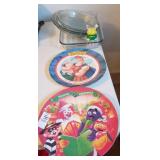 Lot of glass baking dishes and 2 plastic McDonald