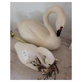 Two ceramic geese made in China