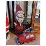 Ceramic Santa and car with tree