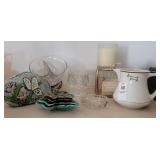 Lot of glass & ceramic, maple leaves, Syracuse