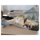 Elk bone painting signed