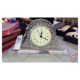 Lead crystal desk clock