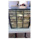 21-drawer organizer of vintage jewelry