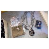Jewelry lot ring, pendant, necklaces, parts