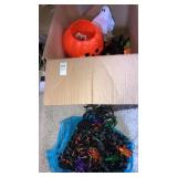 Boxlot of Halloween decors, light strings