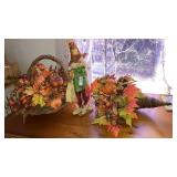Fall autumn floral arrangements & scarecrow 3 pcs