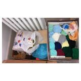 2 boxes yarn patterns craft