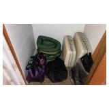 Closet -suitcases bags sleeping bag