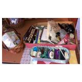 Assorted lot desk items basket craft