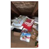 Christmas gift bags boxes lot in attic back room