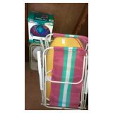 Beach chairs boogie board fans