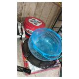 Platters tin basket plates  lot