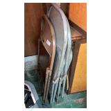 3 metal folding chairs