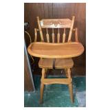 Oak high chair