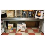 Stainless steel work table - contents not