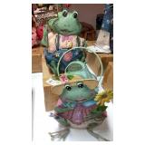 2-pcs frogs metal candleholders home interiors