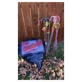 Christmas greens garland,ornaments, candy canes