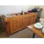 Knotty pine buffet/dry sink - contents not