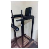 Dip and leg raise station