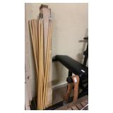 Lot of wooden set and swivel handles