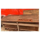 Butcher block work table with Pexto Bally plates