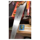 Saw, pipe wrench,folding ruler lot