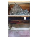 Wooden box of shelf brackets