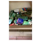 Box of assorted lightbulbs