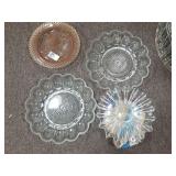 Lot of 2 egg dishes, divided pink Depression