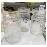 3 vintage Jumbo peanut butter jars - no chips