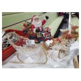 2 Santa sleighs - 1 is acrylic