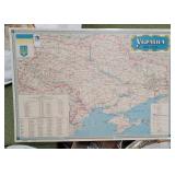 USSR Map on cardboard w/ shrinkwrap plastic