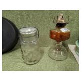 Oil lamp & jar