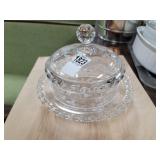 Crystal butter dish  interior lip damage