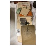 WWII dog tags, ration card, service book, letter