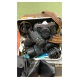 35 mm Yashica camera with various lenses and