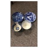 2 Blue Teacups & saucers