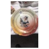 Colonial woman tuning guitar plate