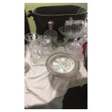 Collection of wheel cut crystal & other clear