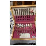 W.M. Rogers Silver plate flatware set in case