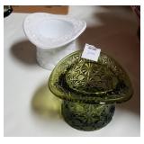 2 Fenton top hat dishes