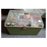 Sewing box full of sewing supplies