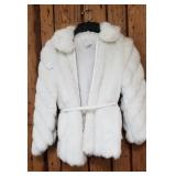 NOS faux belted rabbit fur coat size 8