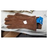 Mens raw hide leather lined winter gloves sz L