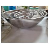 Set of six stainless steel bowls