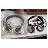 2 sets of vintage ear phones & military ?