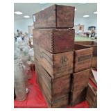 Wooden cheese boxes large lot of 8