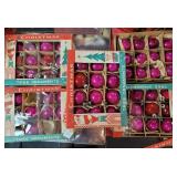 Five boxes vintage glass Christmas ornaments