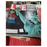 Vintage magazines stack